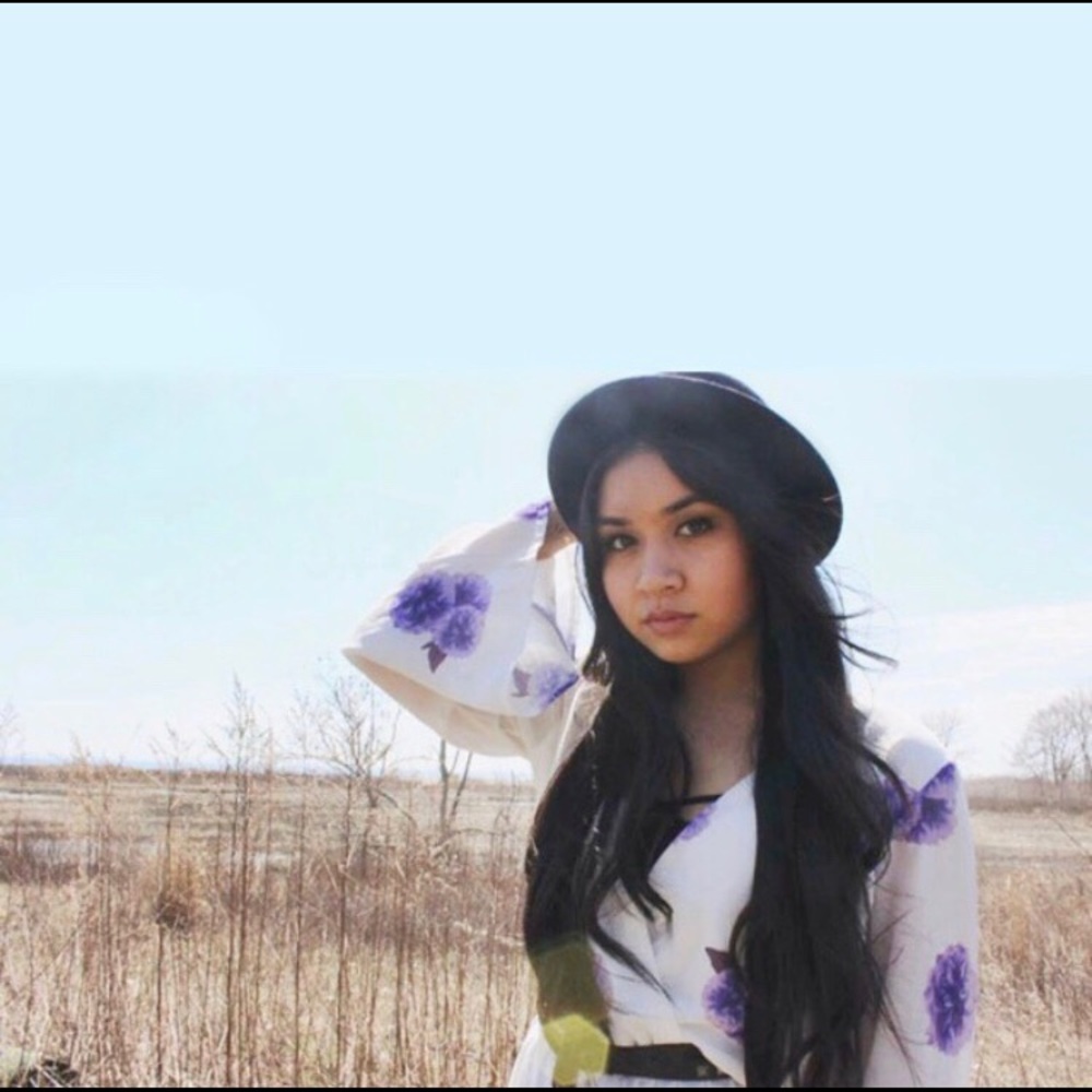 Purple and white floral bell sleeve romper